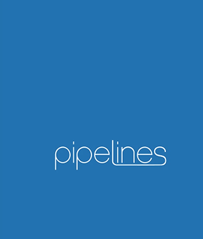 Blue background with a white lowercase pipelines logo near the bottom center.