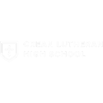 Crean Lutheran High School logo: shield with a cross on a green background