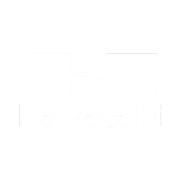 Kawasaki logo with white emblem and wordmark on a green background.