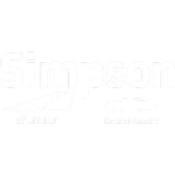 Simpson of Irvine Chevrolet dealership logo with a stylized paper-plane graphic