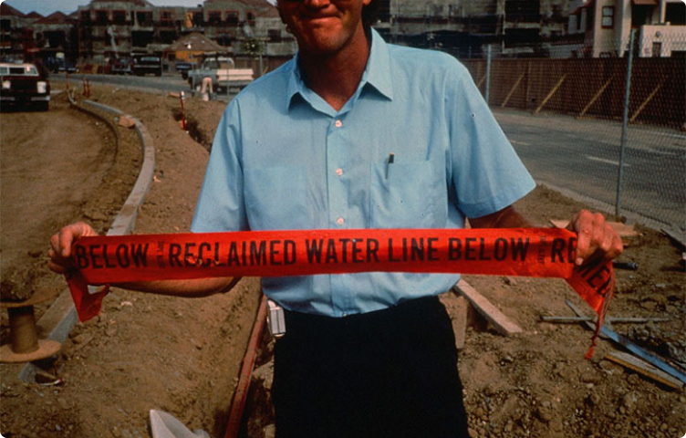 Prior to the purple pipe, recycled water lines were identified with tape or wire.